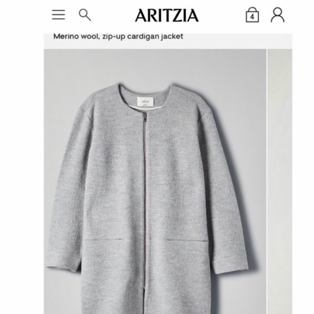 ARITZIA- small wool zip up jacket